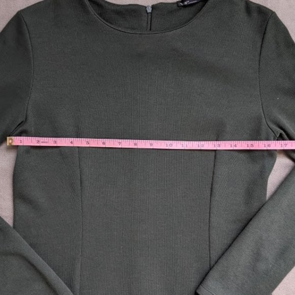 Zara dark green shift dress - Picture 5 of 9